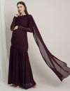 Maternity Draped Baby Shower Gown - Purple