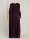 Maternity Draped Baby Shower Gown - Purple
