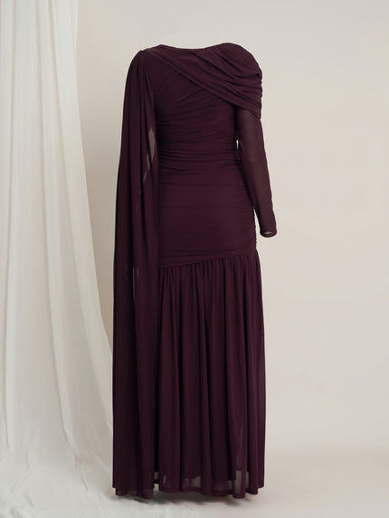 Maternity Draped Baby Shower Gown - Purple