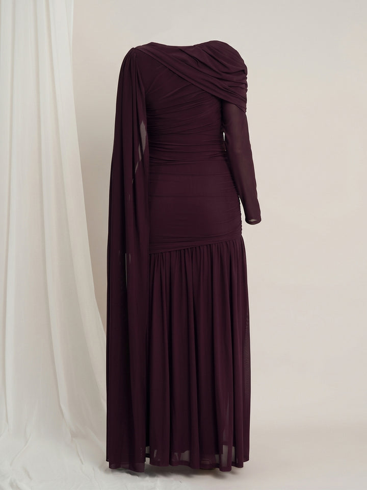 Maternity Draped Baby Shower Gown - Purple