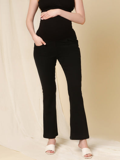 Maternity Bootcut Jeans- Charcoal Black