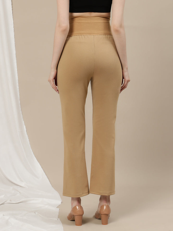 Ultra-Stretch Bootcut Maternity Pants- Beige