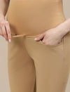 Ultra-Stretch Bootcut Maternity Pants- Beige
