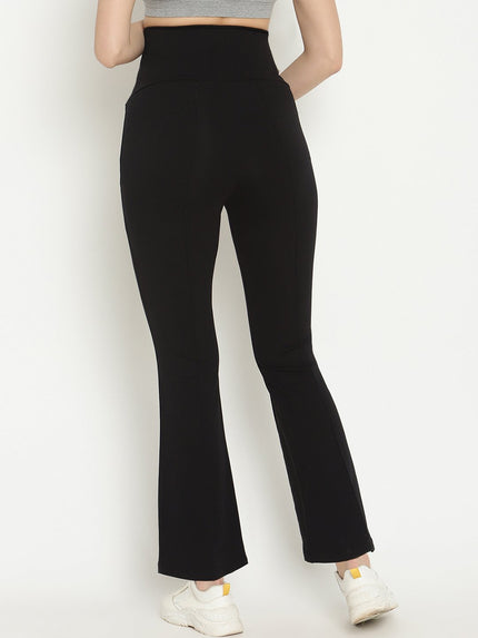 Maternity French Terry Bootcut Pants- Black