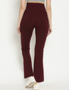Maternity French Terry Bootcut Pants- Wine Berry