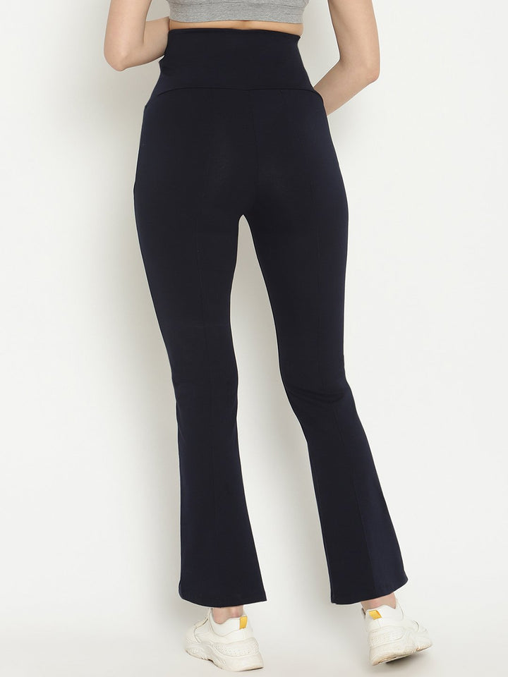 Maternity French Terry Bootcut Pants- Navy Blue