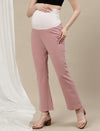 Ultra-Stretch Bootcut Maternity Pants- Pink