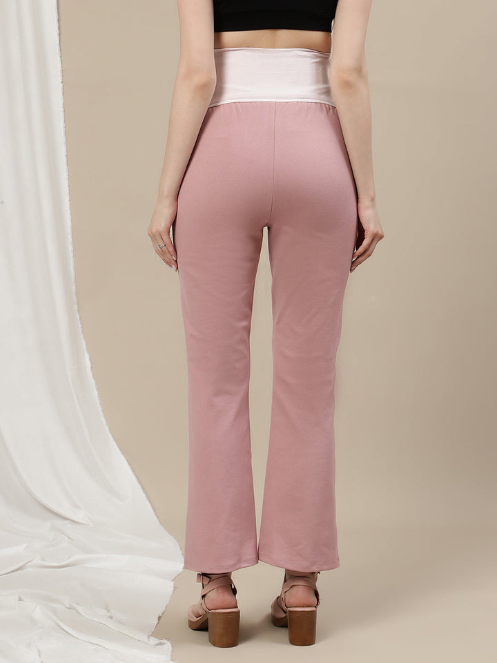 Ultra-Stretch Bootcut Maternity Pants- Pink