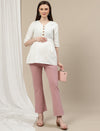 Ultra-Stretch Bootcut Maternity Pants- Pink