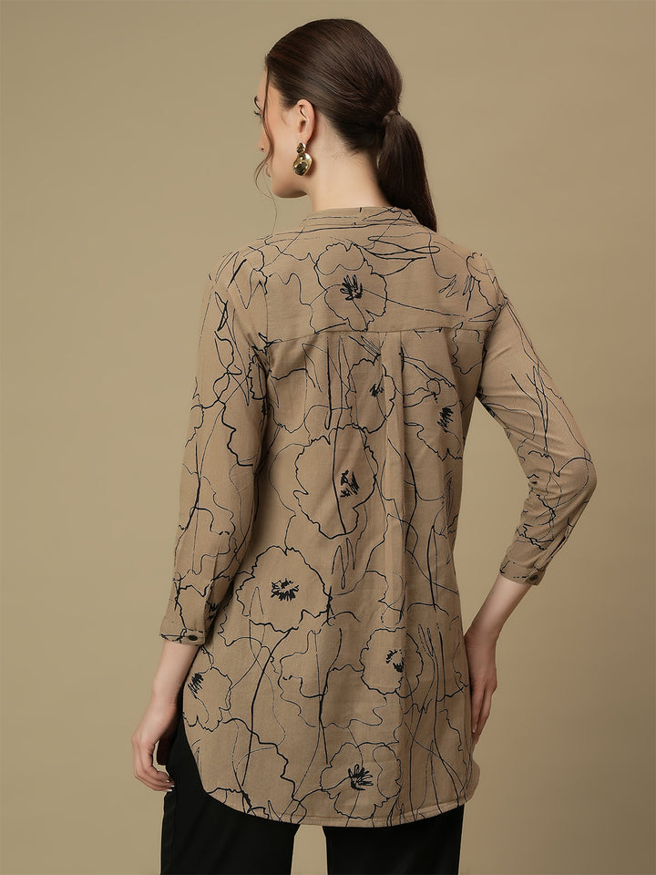 Maternity Button-Down Printed Shirt