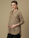 Maternity Button-Down Printed Shirt