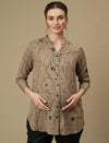 Maternity Button-Down Printed Shirt