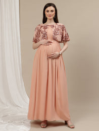 Maternity Cape Gown Dress