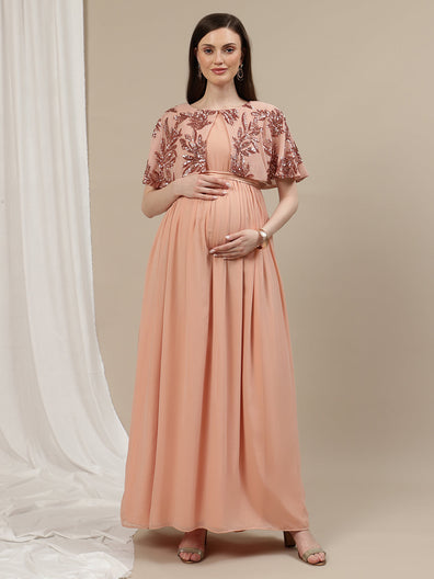 Maternity Cape Gown Dress