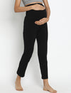 Maternity French Terry Ankle Pants- Black