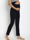 Maternity French Terry Ankle Pants- Navy Blue