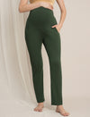 Maternity high-rise straight-leg pants- Green