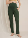 Maternity high-rise straight-leg pants- Green
