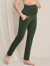 Maternity high-rise straight-leg pants- Green