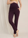 Maternity high-rise straight-leg pants- Purple