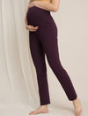 Maternity high-rise straight-leg pants- Purple