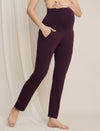 Maternity high-rise straight-leg pants- Purple