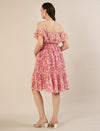 Maternity & Nursing Chiffon Floral Pink Knee Length Dress