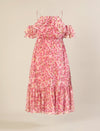 Maternity & Nursing Chiffon Floral Pink Knee Length Dress