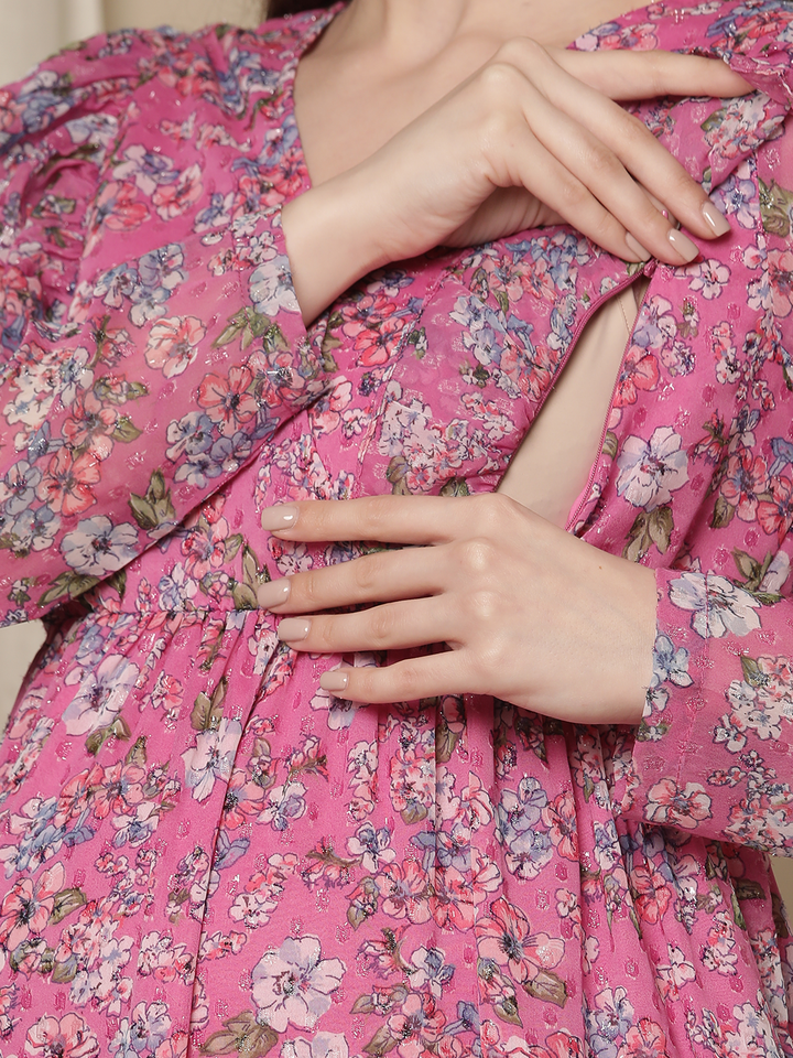Floral Print Feeding Dress