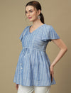 Maternity Comfy Blue Peplum Top
