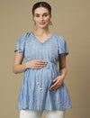 Maternity Comfy Blue Peplum Top