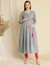 Maternity Cotton Angrakha Kurta + Dupatta