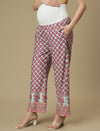Maternity Cotton Angrakha Kurti with Wide-leg Pants Co-ord Set