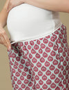 Maternity Cotton Angrakha Kurti with Wide-leg Pants Co-ord Set