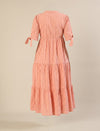 Maternity & Nursing Peach Eyelet Cotton Midi Dress