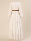 Maternity & Nursing White Schiffli Cotton Maxi Dress