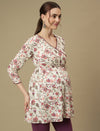Maternity Cotton Floral Angrakha Kurti