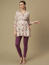 Maternity Cotton Floral Angrakha Kurti