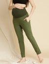 Maternity Cotton Formal Dress Pants- Green