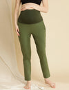 Maternity Cotton Formal Dress Pants- Green