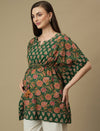 Maternity Cotton Green Kaftan Top