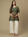 Maternity Cotton Green Kaftan Top