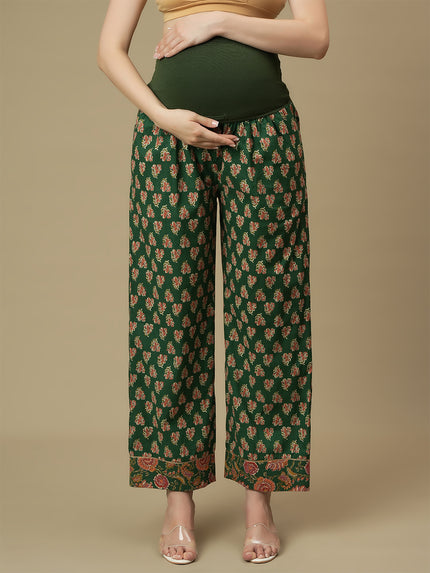 Maternity Cotton Kaftan Top with Wide-leg Pants Co-ord Set