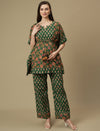 Maternity Cotton Kaftan Top with Wide-leg Pants Co-ord Set