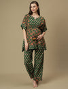 Maternity Cotton Kaftan Top with Wide-leg Pants Co-ord Set