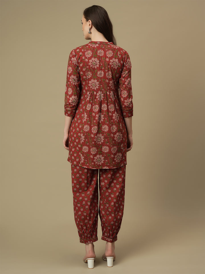 Maternity Cotton Kurti with Pants Matching Set
