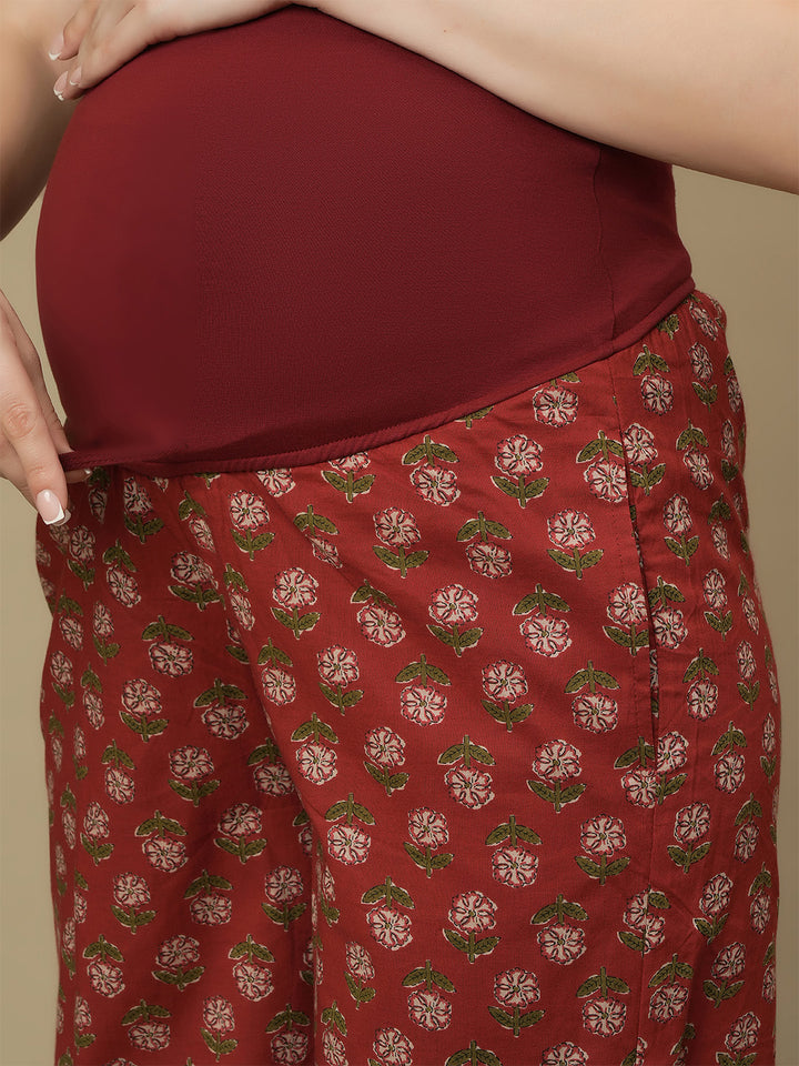 Maternity Cotton Kurti with Pants Matching Set