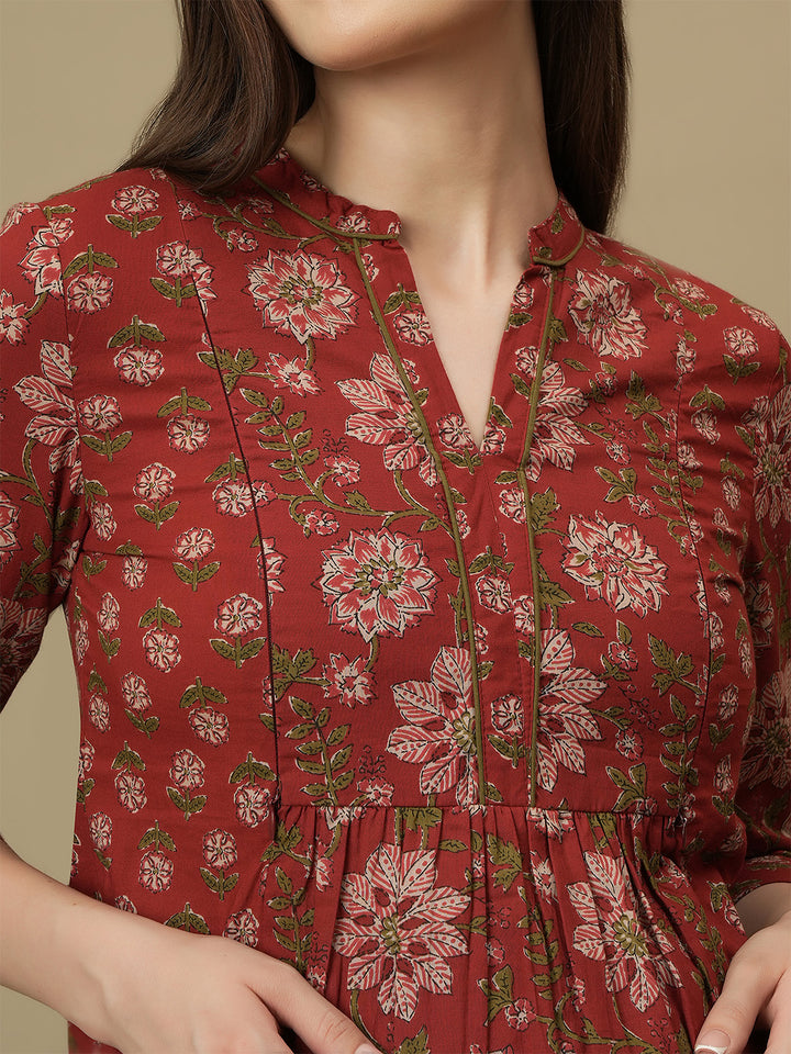 Maternity Cotton Kurti with Pants Matching Set