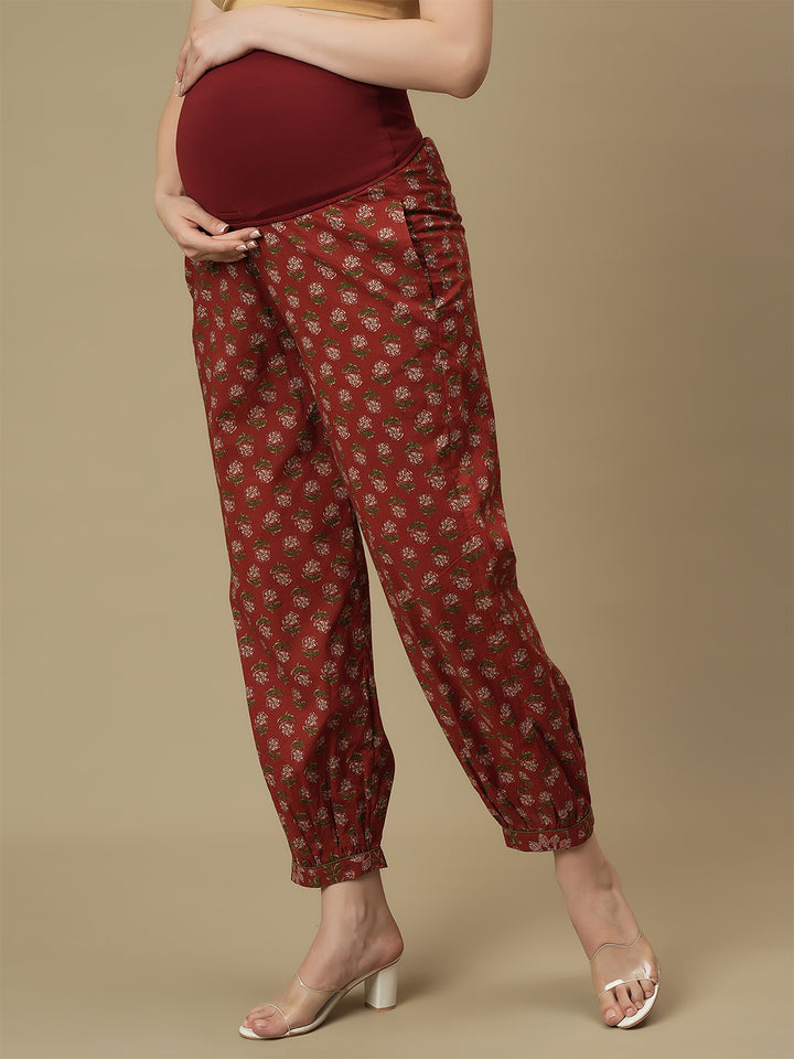 Maternity Cotton Kurti with Pants Matching Set