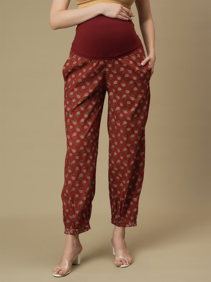 Maternity Cotton Kurti with Pants Matching Set